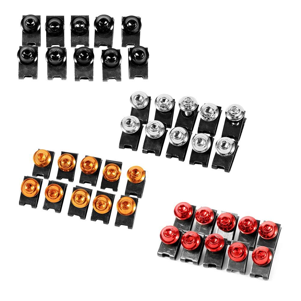 Qiilu [10pcs] 0.2 X 0.6 Inch (5 X 16 Mm) Clip Nut Screw Type