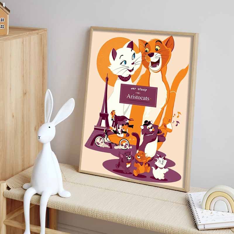Disney Diamond Painting The Adventures of The Cat Modern Style Art Poster Painting Mosaic Craft Hobby DIY Gift Home Decoration Embroidery