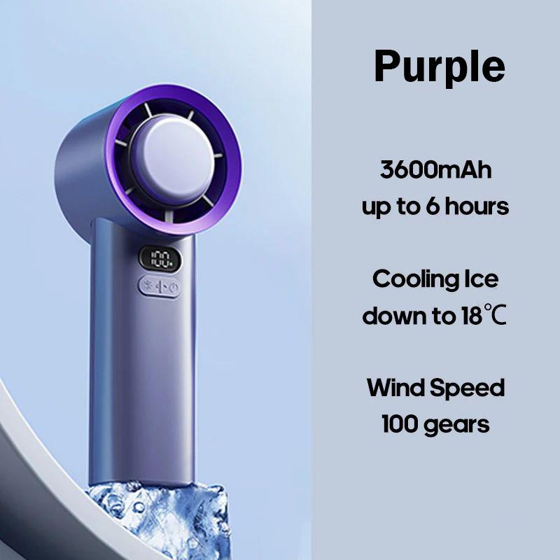 

Портативный мини-вентилятор 3600 мАч, складной, подвесной вентилятор на шею, 199 скоростей, USB-перезаряжаемый вентилятор с подставкой для телефона и экраном