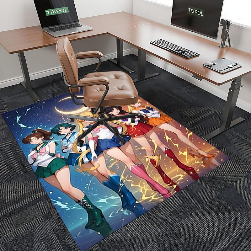 1pc Sailor Moon Anime Chair Mat - Non-Slip Carpet for Office, Home Decor, Living Room, Bedroom, Game Room - Perfect Gift for Fans.O039