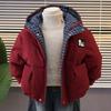 Boys' Winter Cotton Jacket - Korean Style 2025, Plus Velvet for Warmth