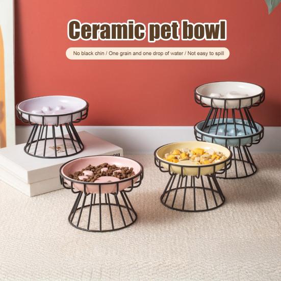 Yousheng Ceramic Slow Feeder Bowl, Slow Feeding Dog Bowl, Prevents Choking And Vomiting, Pet Food Dish for Cats