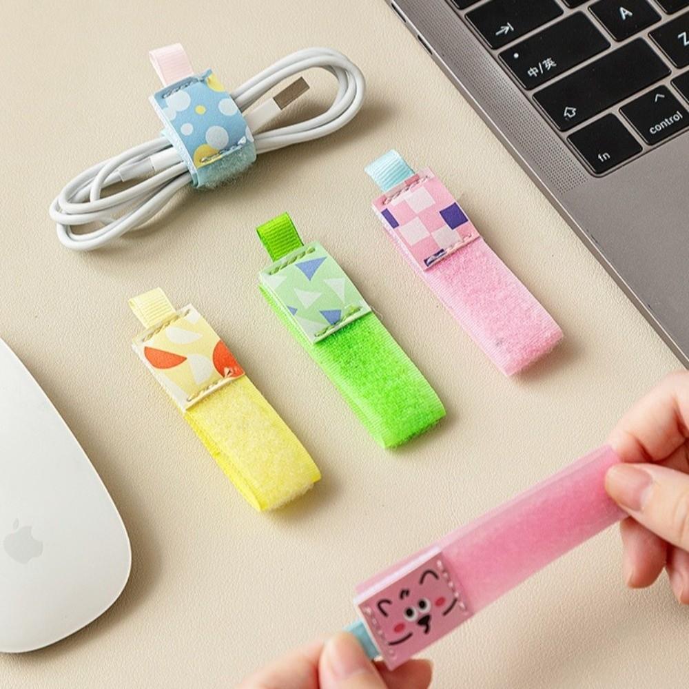 New Cartoon Data Cable Storage Tie Multi-function Earphone Computer Cable Strap Data Cable Holder Portable Travel Cable Winder