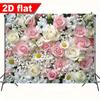 2D Pink & White Rose Flower Tapestry, Floral Wall Backdrop