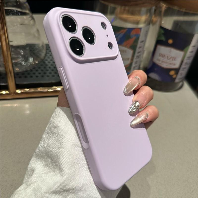 Advanced sense liquid silicone for iPhone17promax mobile phone case Apple 16 solid color anti-drop all-inclusive sheath