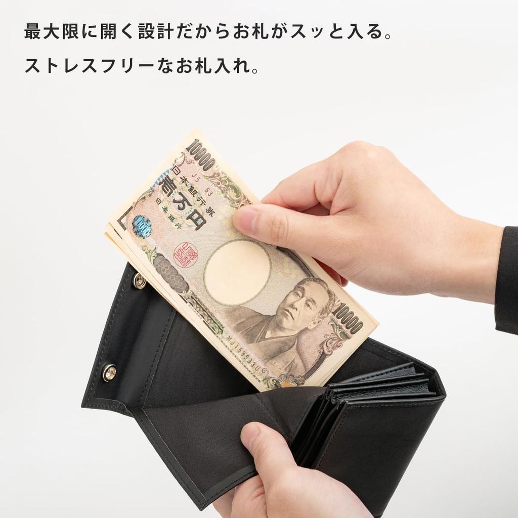 Mini Large 24 Genuine Italian Coin Brushed Navy [Dom Teporna] Wallet, Capacity, Cards, Bi-fold Wallet, Men's Wallet, Leather, Leather, Box-shaped