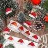 500pcs Red Christmas Santa Hat Stickers with Glittering - Laser-Cut Self-Adhesive Waterproof Decoration for Holiday Cards, Gifts, Party Decorations