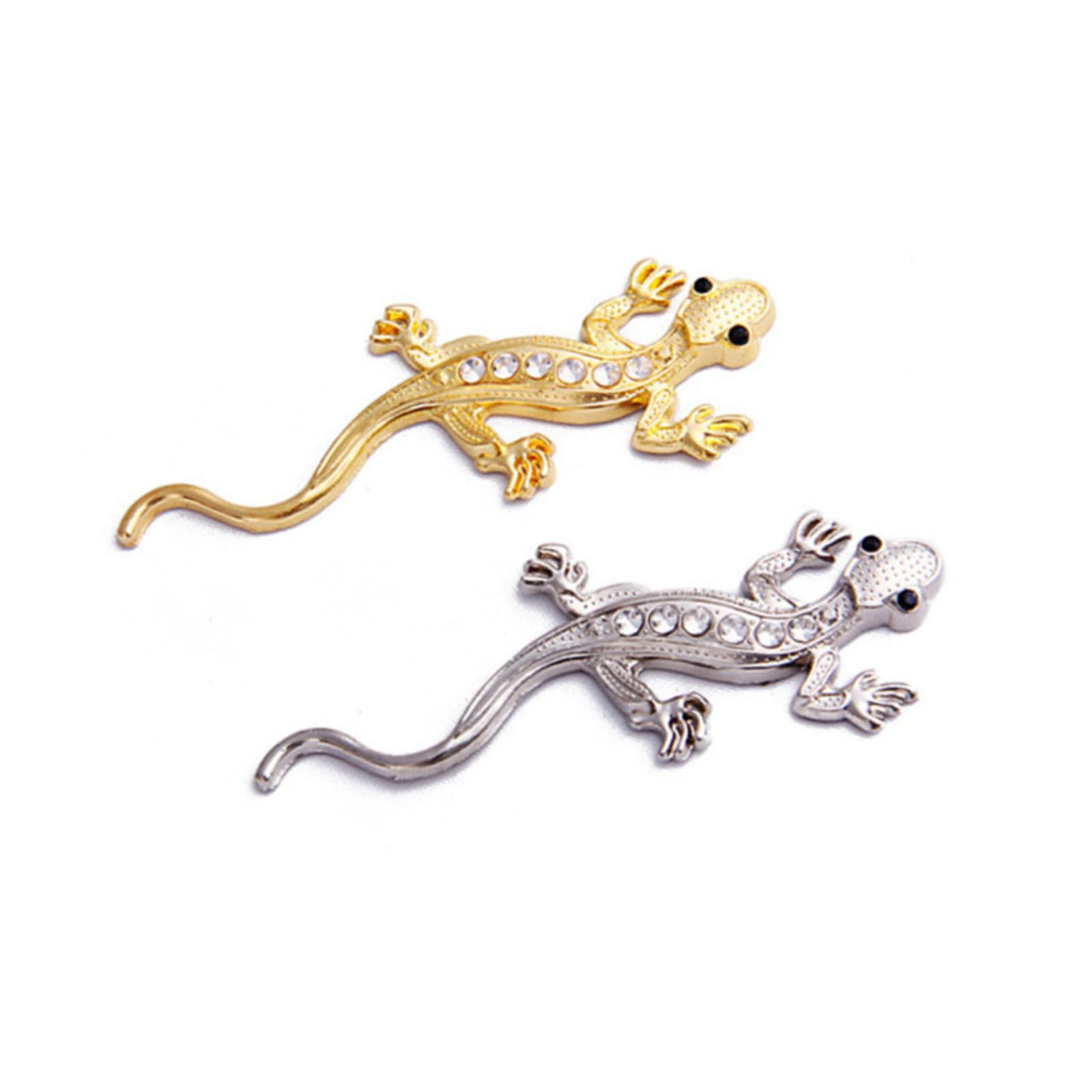 

C.Yullyhime, Car Sticker, 2-Piece Set, Gecko, 3D, Cute Eyes, Emblem, Gecko, Lizard, Gecko, Silver,