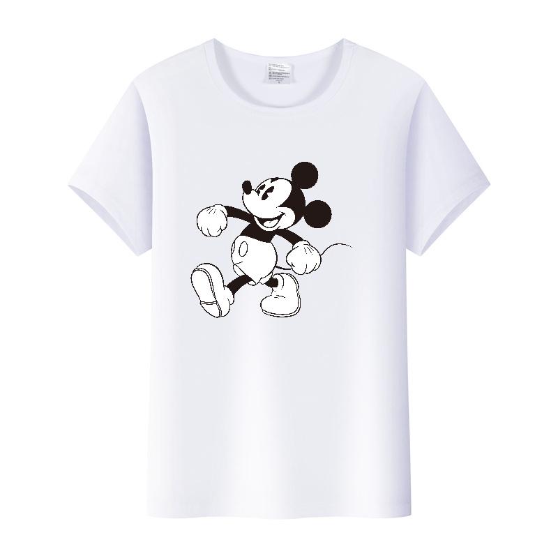 Vintage Unisex Cartoon Tshirt Mickey Mouse Tops Graphic Clothes Summer Blouses Short Sleeve T-shirt White Tees