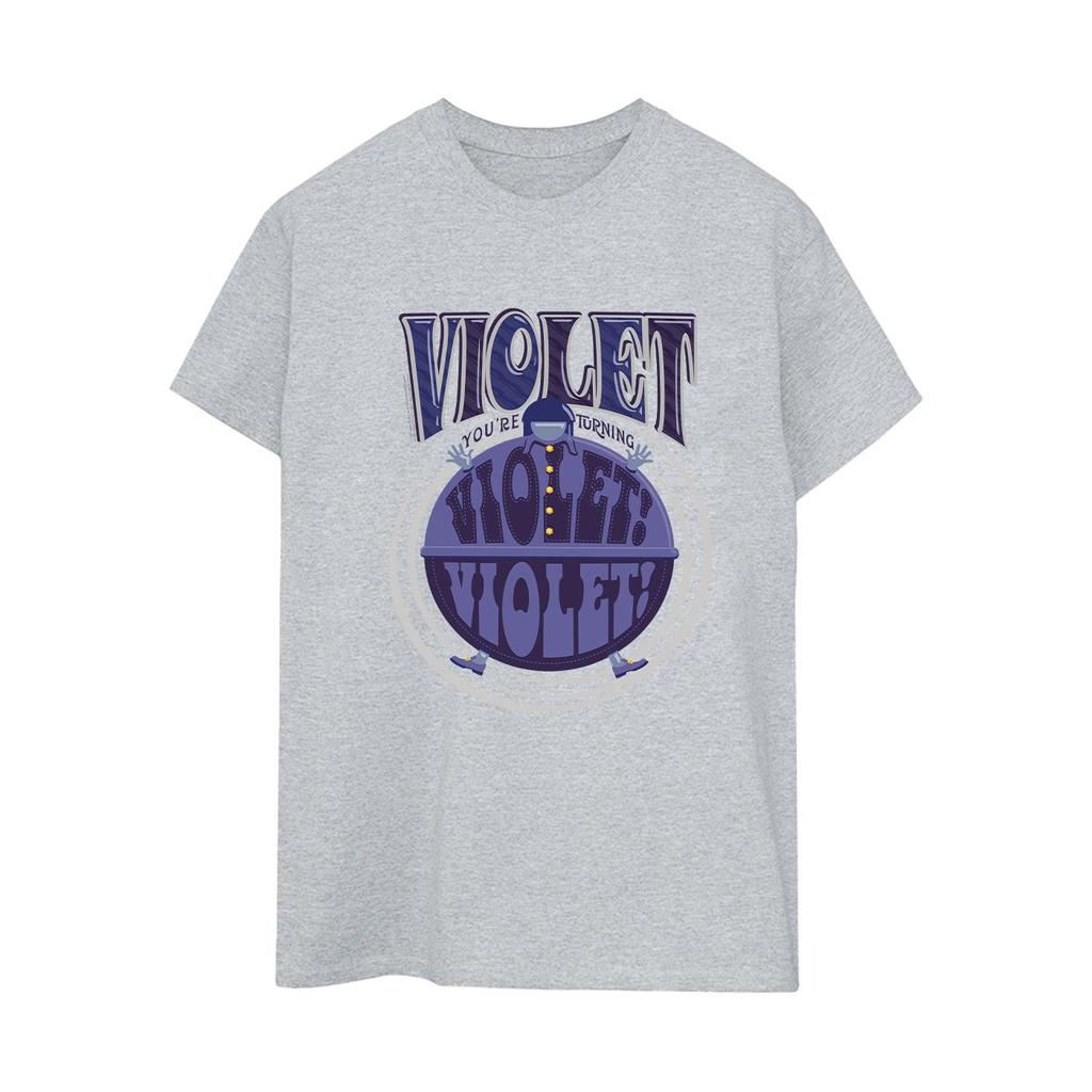 Willy Wonka Womens/Ladies Violet Turning Violet Cotton Boyfriend T-Shirt