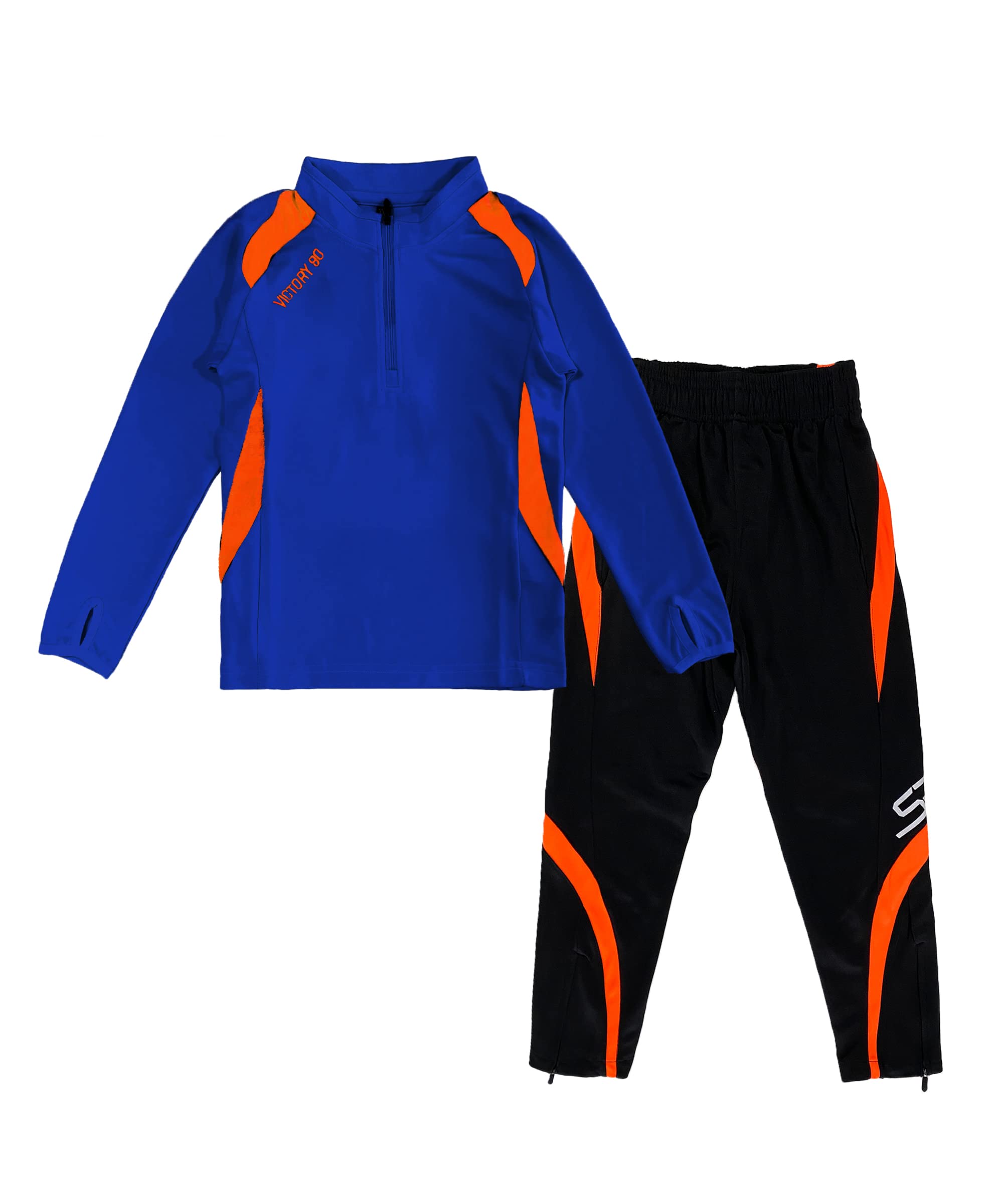 

Hiheart Спортивный костюм для юниоров, джерси и толстовка с длинным рукавом и спортивная одежда для размера 160, детский комплект из 2 предметов, низ, брюки, для мальчиков, весна/осень, синий