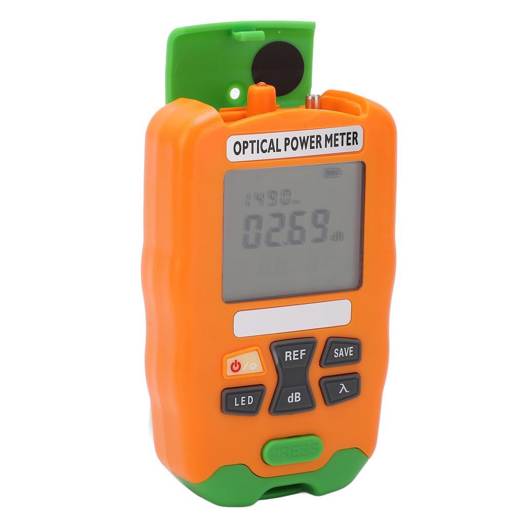 Orange Mini Fiber Optic Power Meter Fast Accurate Sensitive Robust Small Optical Fiber Tester ?70