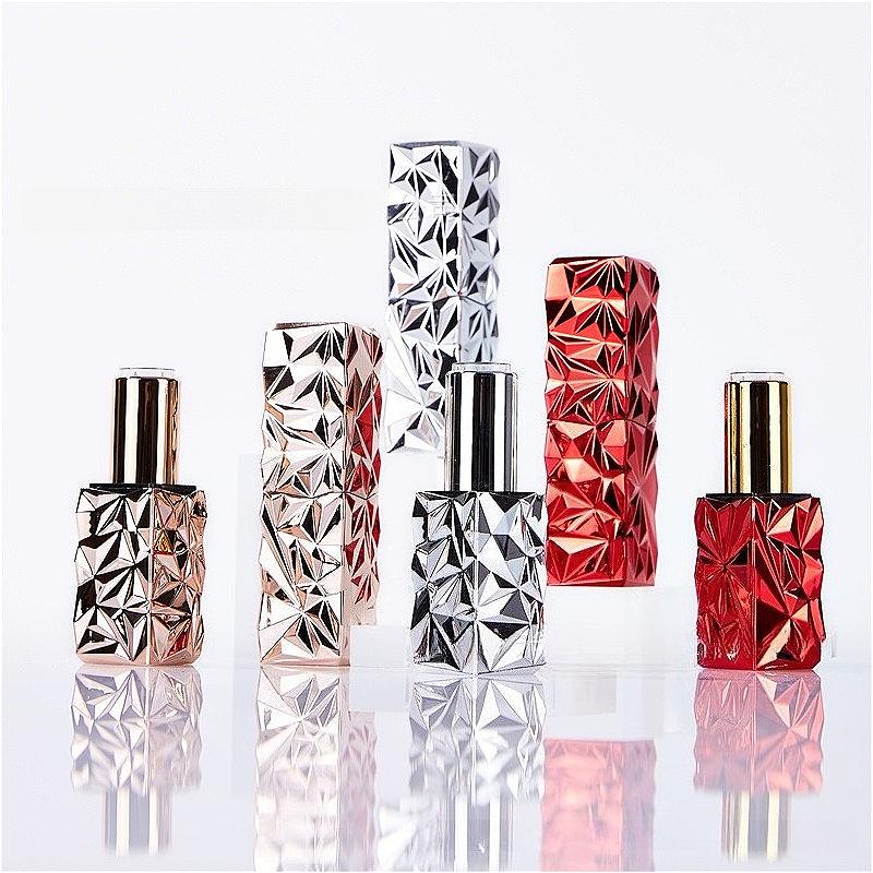 3.5ml Magnetic Square Lipstick Tube, Diamond Faceted Matte Finish, Empty Refillable Lip Balm Case