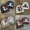 Acrylic Knit Hat With Cat And Letter Jacquard Design For Women Men In Autumn And Winter