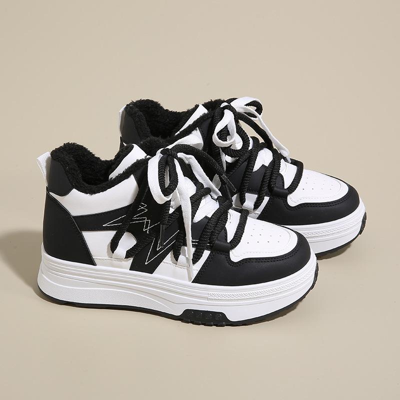 

Winter velvet high-top little white shoes children s students ins Korean version versatile thickened warm cotton shoes sports board shoes tide 35