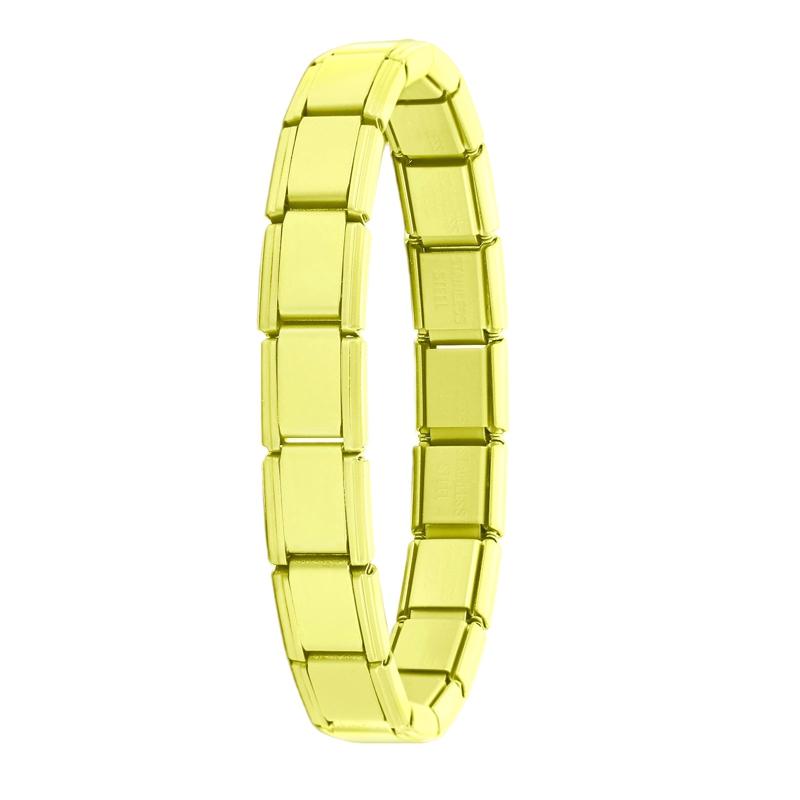 New Solid Color Women Men Jewelry DIY 9MM Width Italian Elastic Charm Bracelet Solid Color Stainless Steel Fashion Bangle