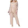 Women's Fashion Casual Lace Split Long Sleeve Pants Solid Color Leggings Set