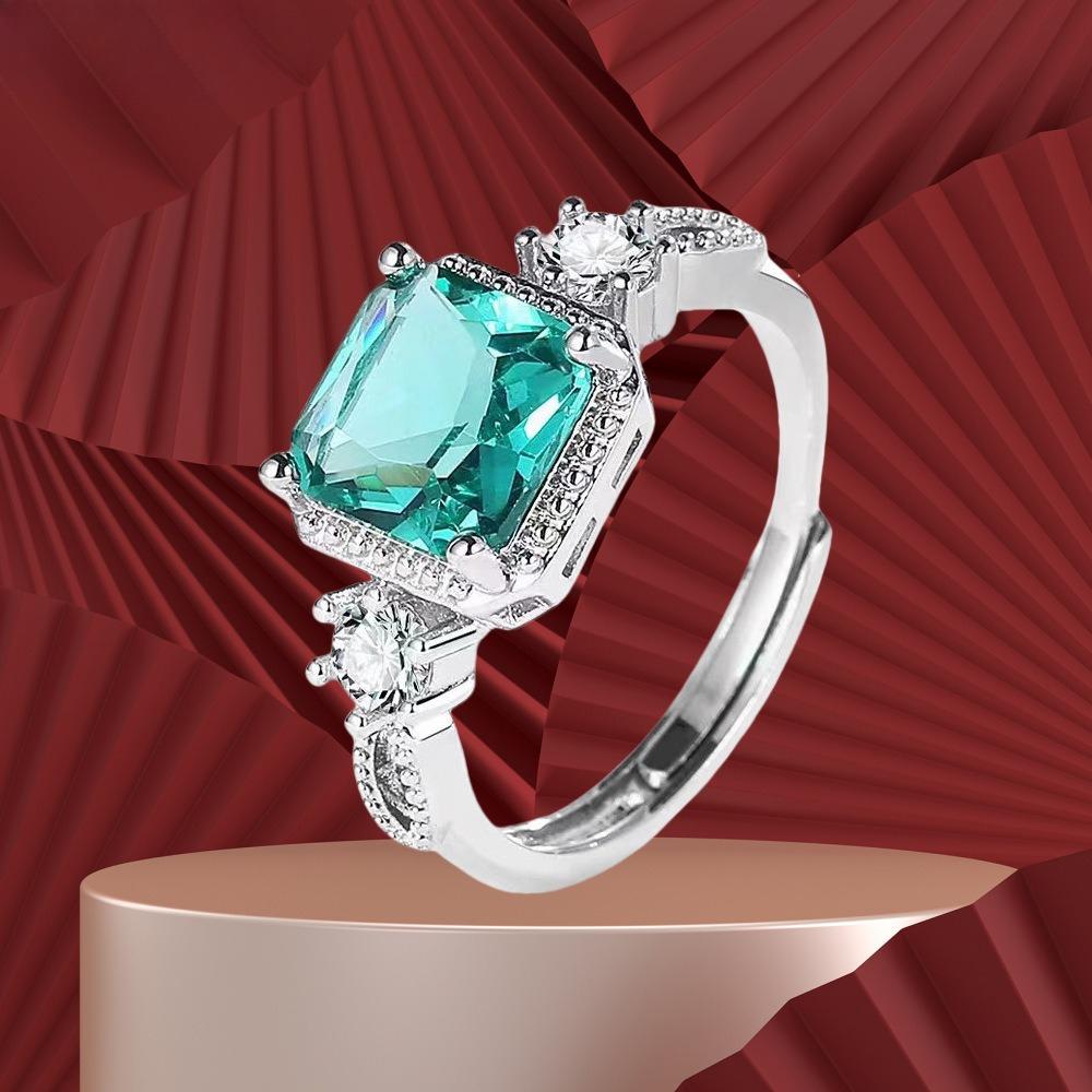 Silve Gorgeous Shiny Stone Zircom Ring For Women Engagement Wedding High Quality Fine Jewelry
