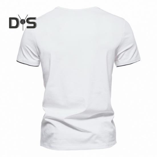 Top de vară pentru bărbați, cu decolteu în V, mâneci scurte, de culoare solidă, pulover moale, respirabil, elastic, fals, din două piese, de dimensiuni mari, tricou casual de lungime medie