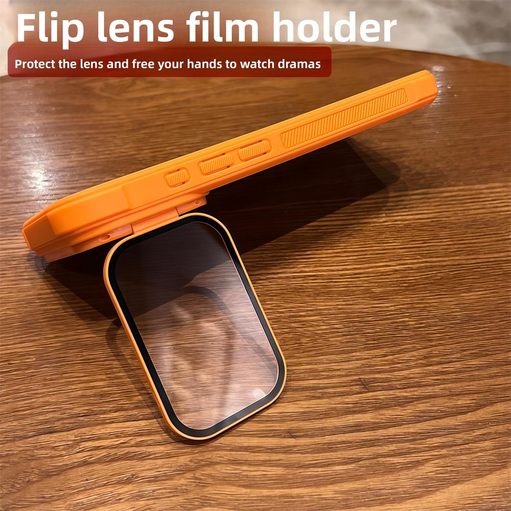 Full Lens Flip Stand For Magsafe Armor Magnetic Phone Case For iPhone 17 16 15 14 13 12 Pro Max Air Wireless Charge Matte Cover