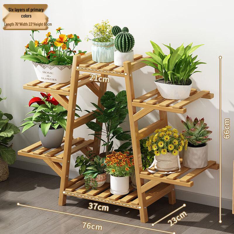 A-Frame Bamboo Wood 6-Tier Plant Stand