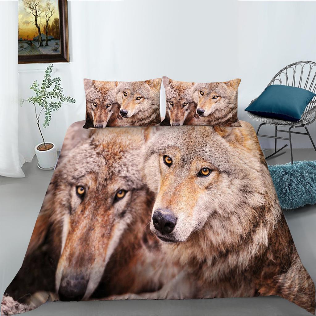 Wishshopify Fashion Wolf Series Polyester Bedding Two-Three-Piece Digital Printing