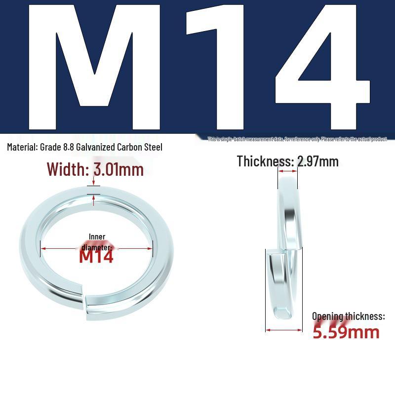Grade 8.8 Galvanized Open Coil Spring Washer, M3-M30mm