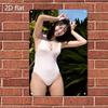 Anime Bikini Girl Metal Wall Sign Easy Install, Home Bar Cafe Decor Gift