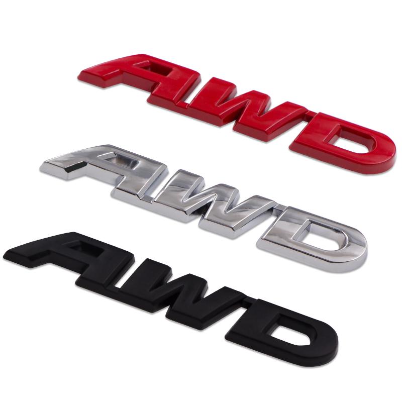 Silver Car AWD Metal Emblem Badge Decal Sticker for 4 Wheel Drive SUV Tailgate