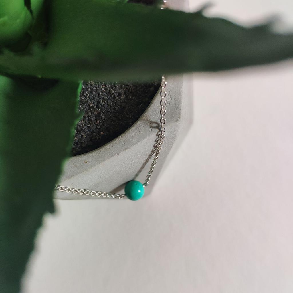 Colier din argint cu turcoaz, greutate produs 2,39 g (2146872)