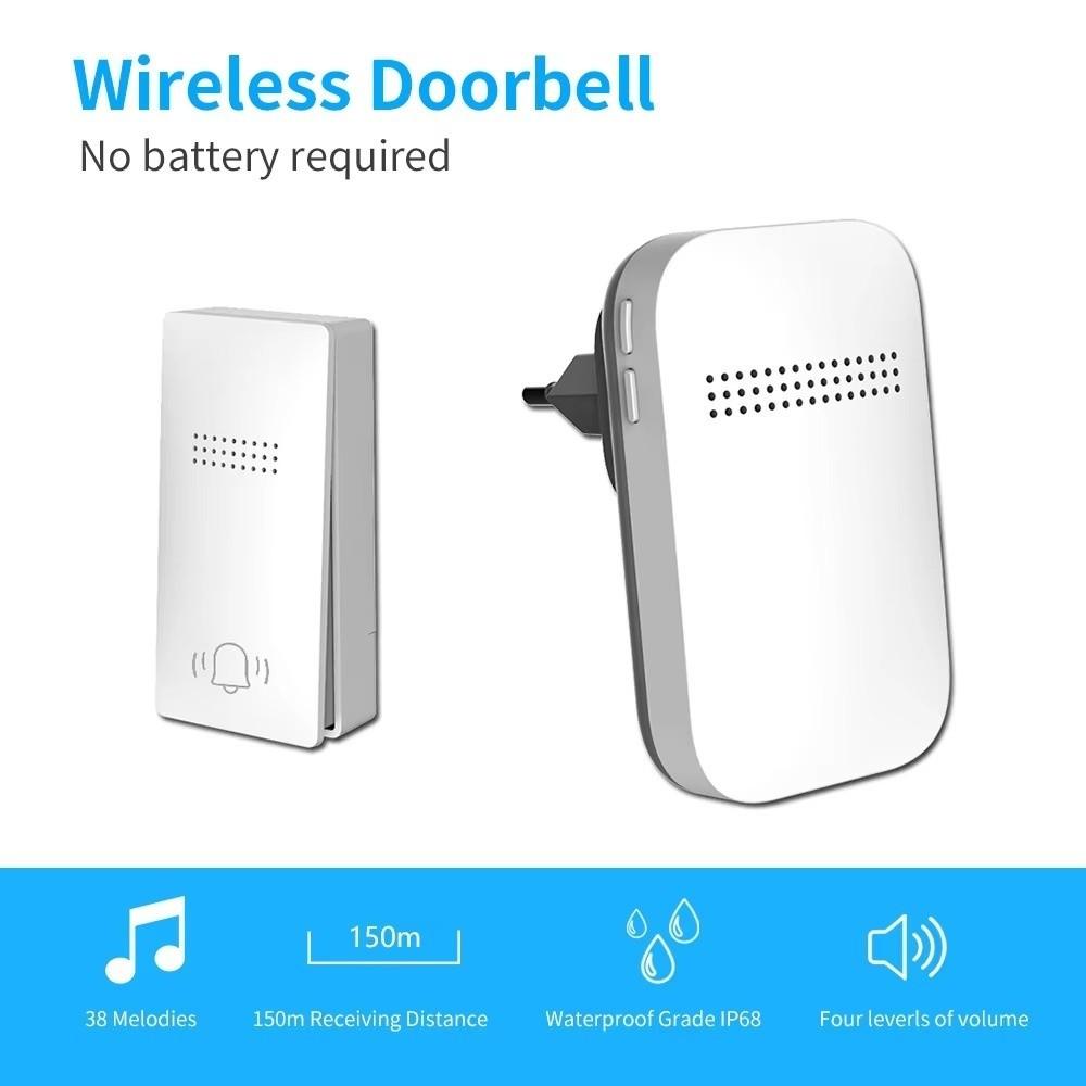 US/UK/EU Plug Electronic Doorbell 38 Songs Chime Smart Doorbell Door Bell Sets  Residential Use