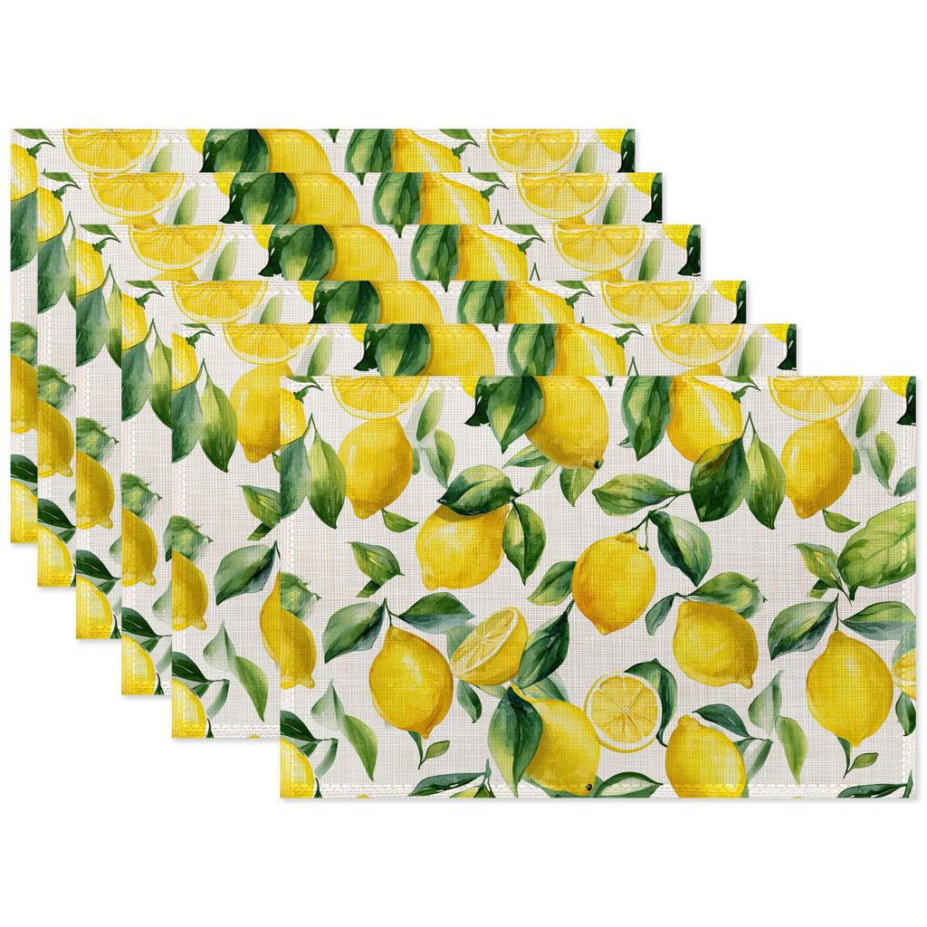 Vintage Magnolia Placemats Set of 6,Waterproof Heat Resistant Dining Table Plate Mat for Home Kitchen Dining Table 12x18Inch