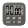 Timer, Large Screen, No Switching Required! Displays Clock and Timer On One Screen, Ideal for Studying and Kitchen, Shabon 6, Dark Gray