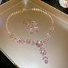 Exquisite Zircon Necklaces Sweet Jewelry Set Niche Clavicle Chain  Jewelry Accessories