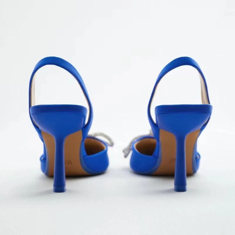 Black High Heels Women Fashion Bow knot Pointed Sandals Heels Women Pumps Elegant Pumps Rose Blue Party Heeled Shoes
