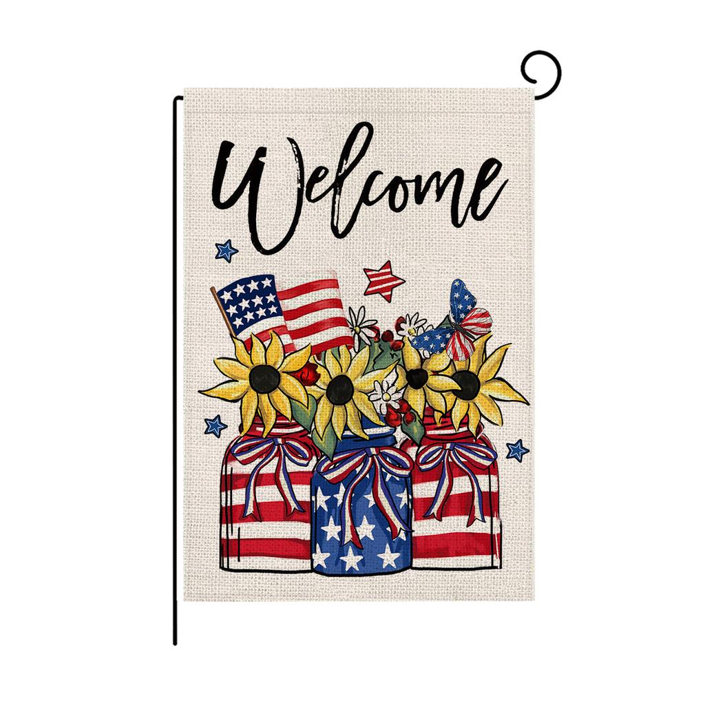 Double-sided Garden Flag Linen Printed Outdoor Garden Decoration Small Flag Holiday Flag