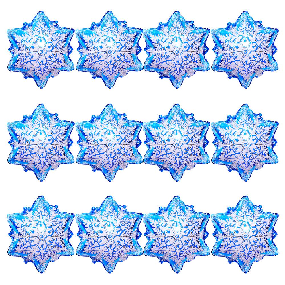 12-Pack of Blue Snowflake Aluminum Foil Balloons, Winter-Themed Balloons, Suitable for Christmas, Christmas Parties, Winter Wonderland Theme Other