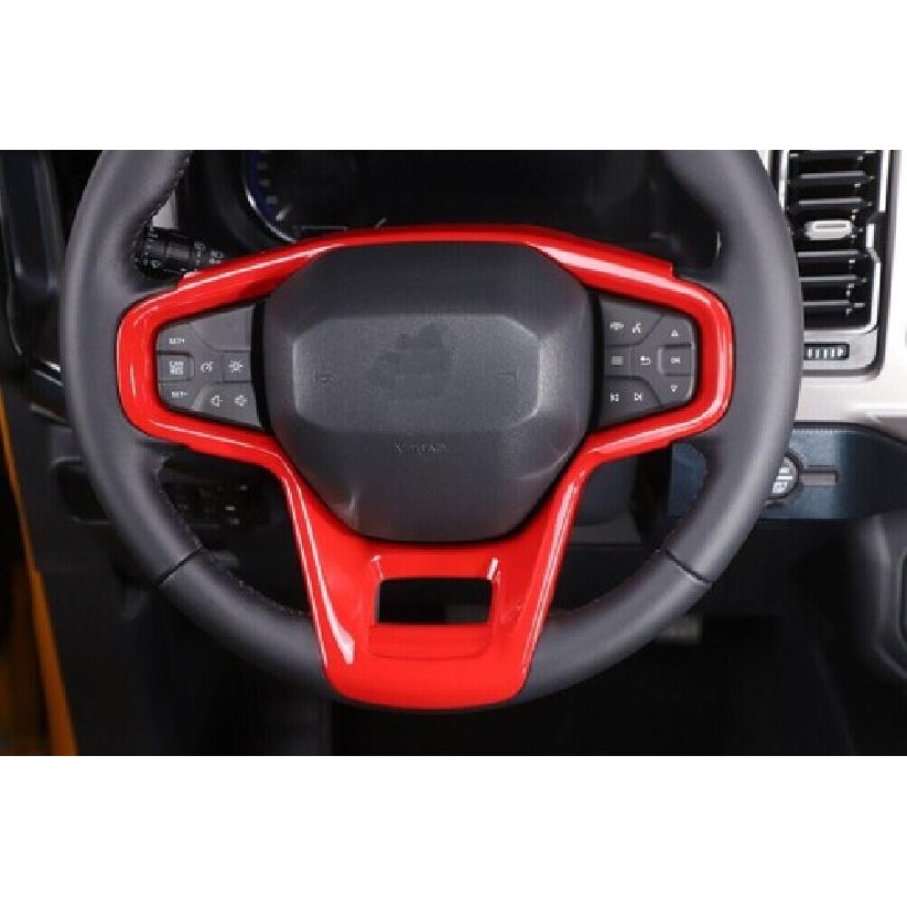 Red Interior Steering Wheel Trim Cover Frame Moulding For Ford Bronco  +
