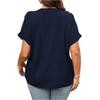 Women's Fashionable Casual Loose-Fit Comfortable V-Neck Mesh Sequin Plus Size Top