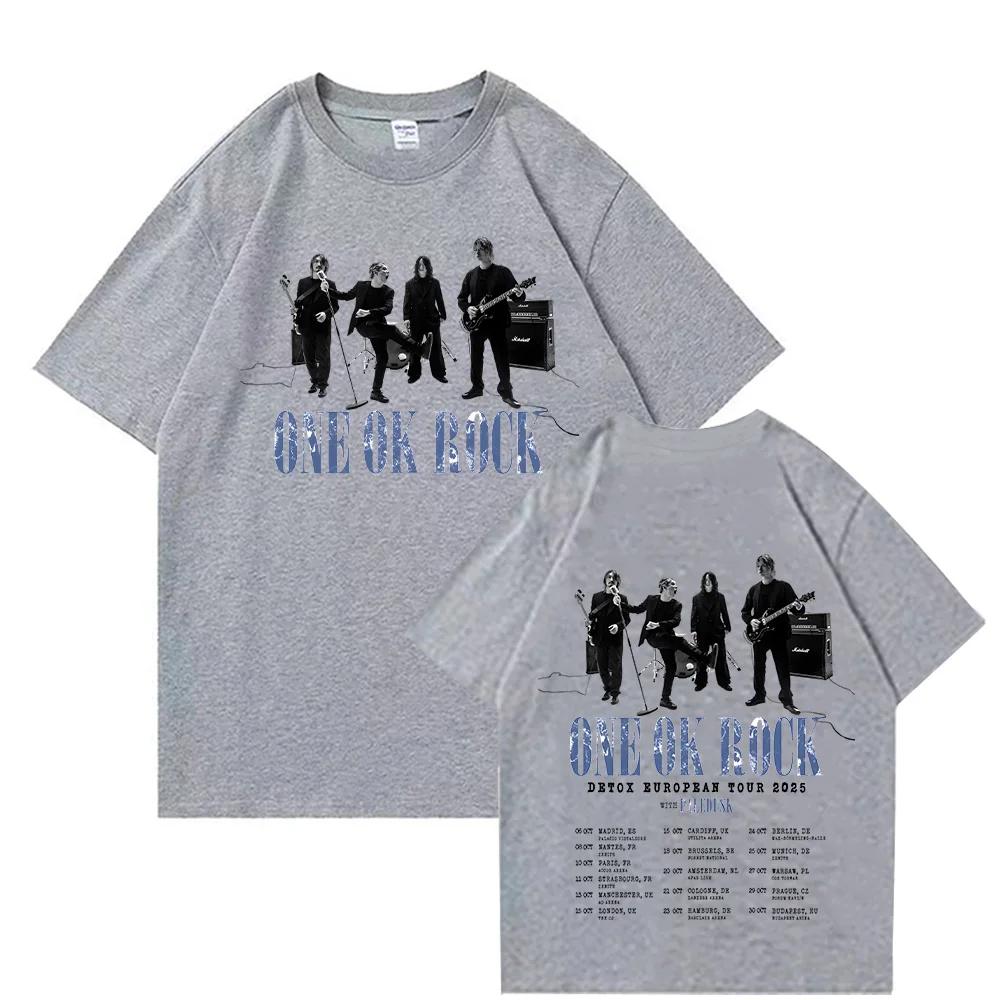 2026 Detox Europban ONE OK ROCK  Tour Summer Extralarge Hip Hop Harajuku YK22026 Summer Pure Cotton 100 Printed Loose Tshirt