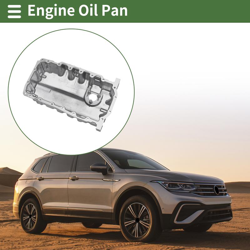 UXCELL 1 Pc No.03G103603H Engine Oil Pan for Volkswagen Tiguan Aluminum Silver Tone