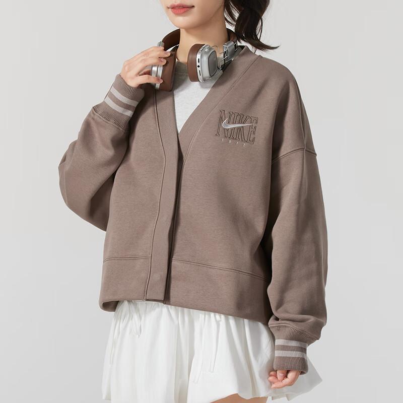 Nike Sports Training Casual Long Sleeve Jacket Women Jackets Khaki HJ0947-233