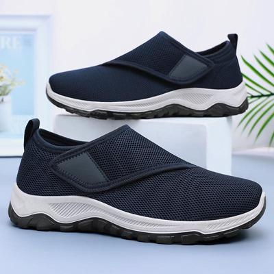 Pantofi de mers cu velcro din plasă respirabilă pentru cupluri de vârstă mijlocie și vârstnici