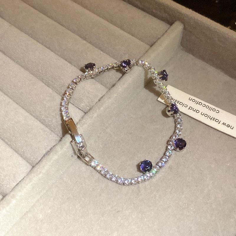 Blue Star Zirconia Hexagonal Flower Bracelet - Stylish, Versatile, and Luxurious Wrist Jewelry for Women