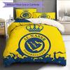 Al Nassr FC Juego de Colcha con Estampado Ropa de Cama Decoración del Hogar Regalo (1 funda nórdica + 2 fundas de almohada sin relleno.)