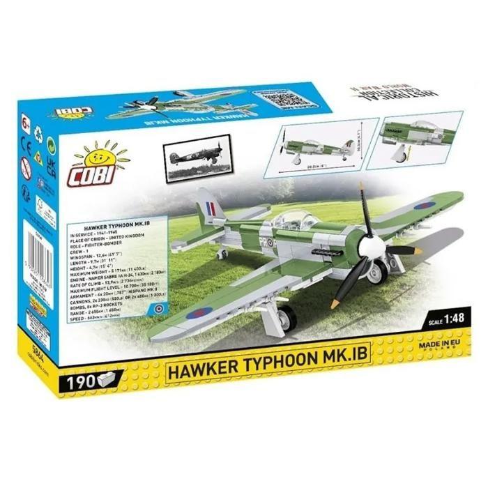 Modèle Réduit - COBI - HAWKER TYPHOON MK. IB - 190 Pièces - À Monter Soi-même - Gris