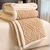 Contemporary Carved Velvet Bed Blanket Luxury 350g Thickened Autumn Winter Warm Blanket Machine Washable Multipurpose Comforter