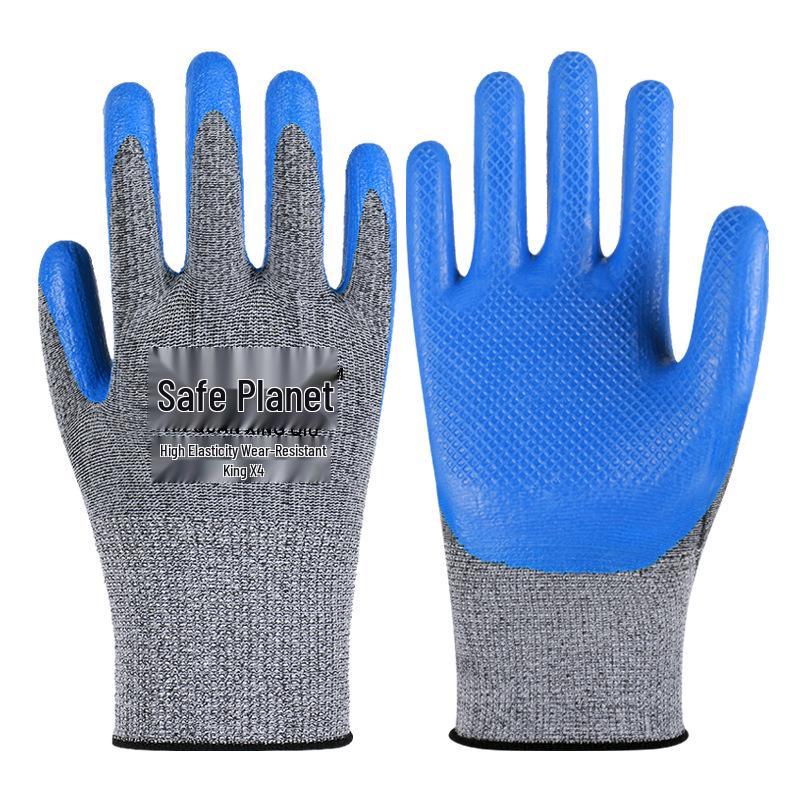 Reinforced Nitrile Anti-Stab Non-Slip Work Gloves for Construction and Oil Resistance
