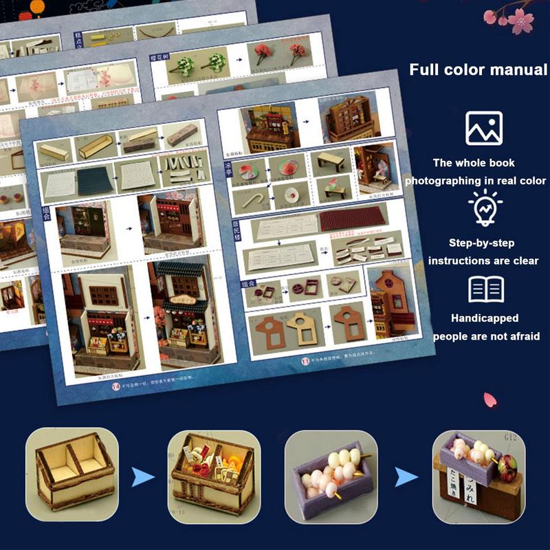 DIY Book Kit 3D Bookends DIY Model Bookshelf End Supplies For Hand Assembly To Restore Japanese Streets And Shops For Friends