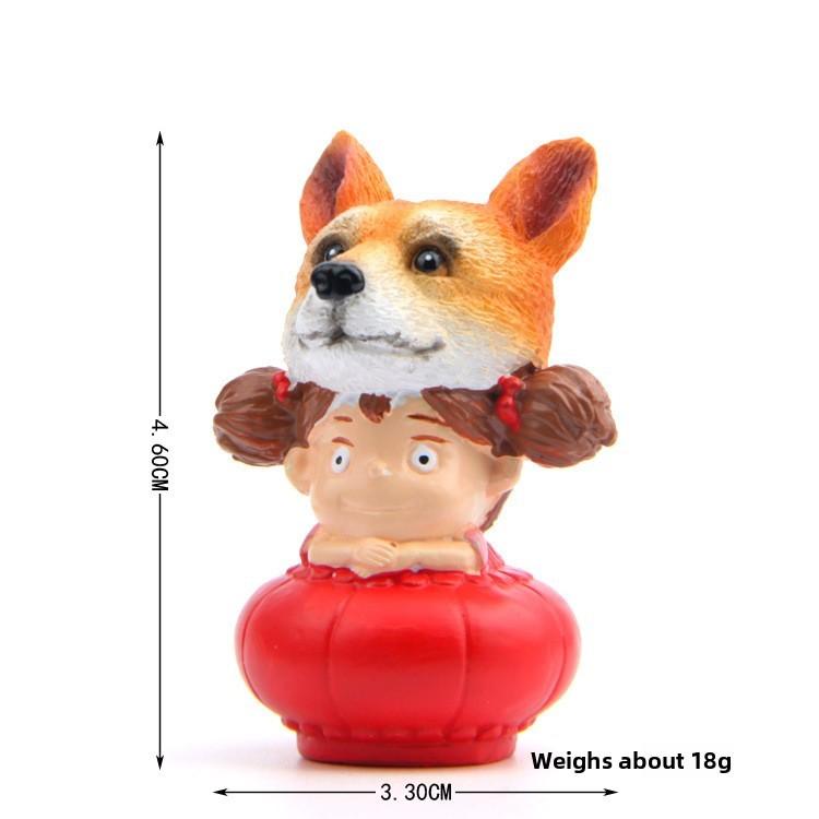 Bag Totoro Lucky Cat Girl New Year Theme Mini Model Ornament For Decoration Prop